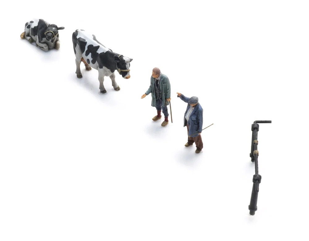 Figurenset Handschlag beim Viehhandel  Modell von Artitec 1:87