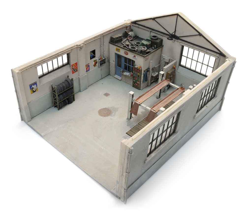Niederländische Garage mit Innenausstattung Modell von Artitec 1:87
