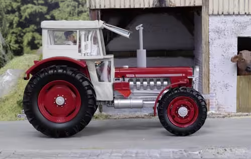 Eicher Wotan mit Fritzmeier Verdeck Sonderfarbe rot Modell von MO-Miniatur 1:32 eilbote-onlineshop - Agrarfox