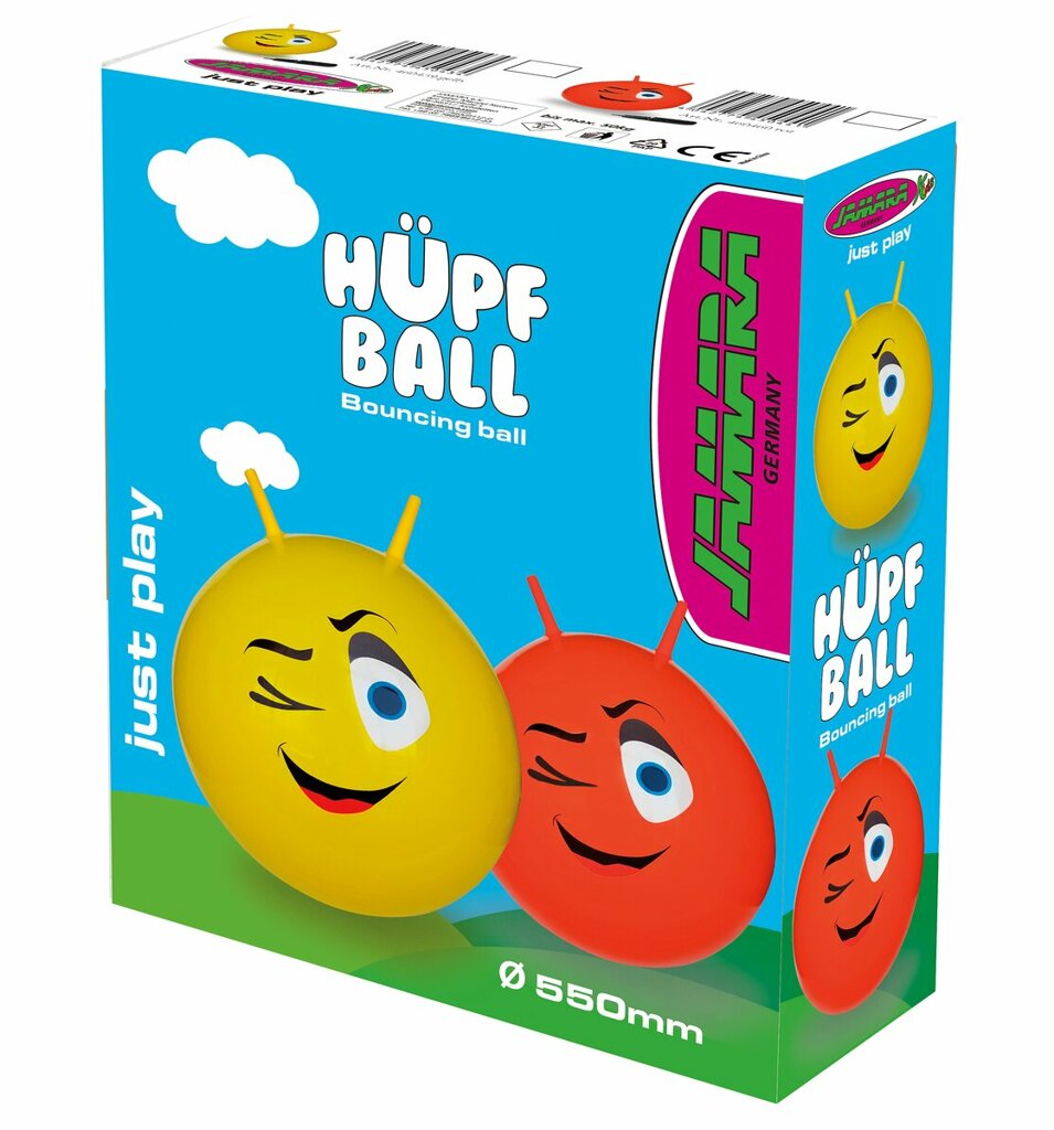 Hüpfball Eye mit Pumpe gelb