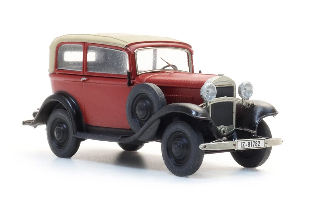 Opel 1.2L Dach geschlossen rot Modell von Artitec 1:87