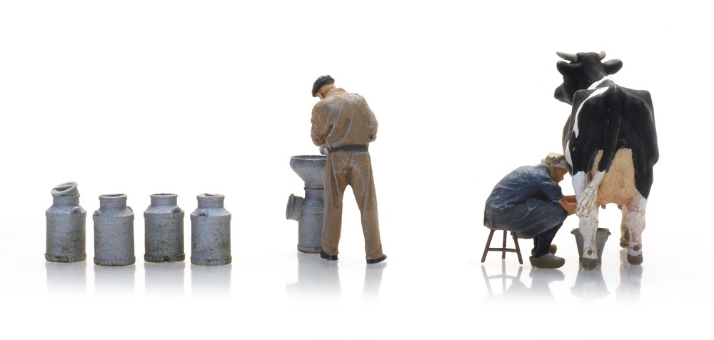 Figurenset Milchbauern mit Kuh Modell von Artitec 1:87