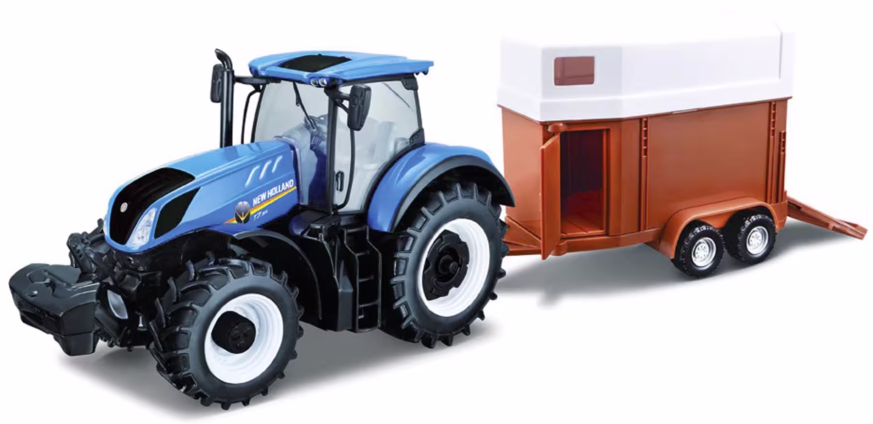 New Holland T7.315 Traktor mit Pferdeanhänger Modell von bburago 1:32 eilbote-onlineshop - Agrarfox