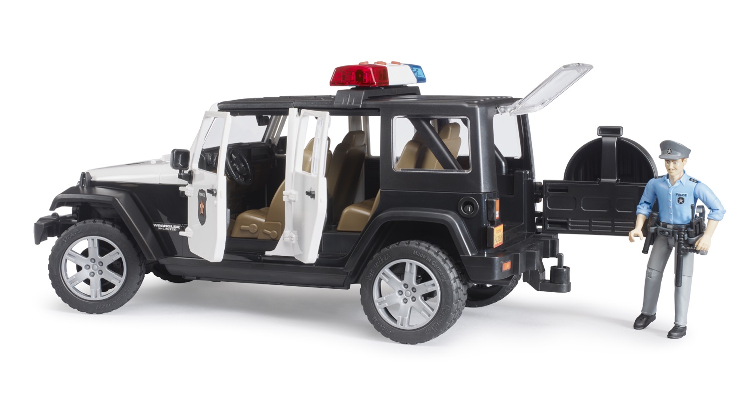 Jeep Wrangler Unlimited Rubicon Polizei Fahrzeug mit Polizist und Ausstattung