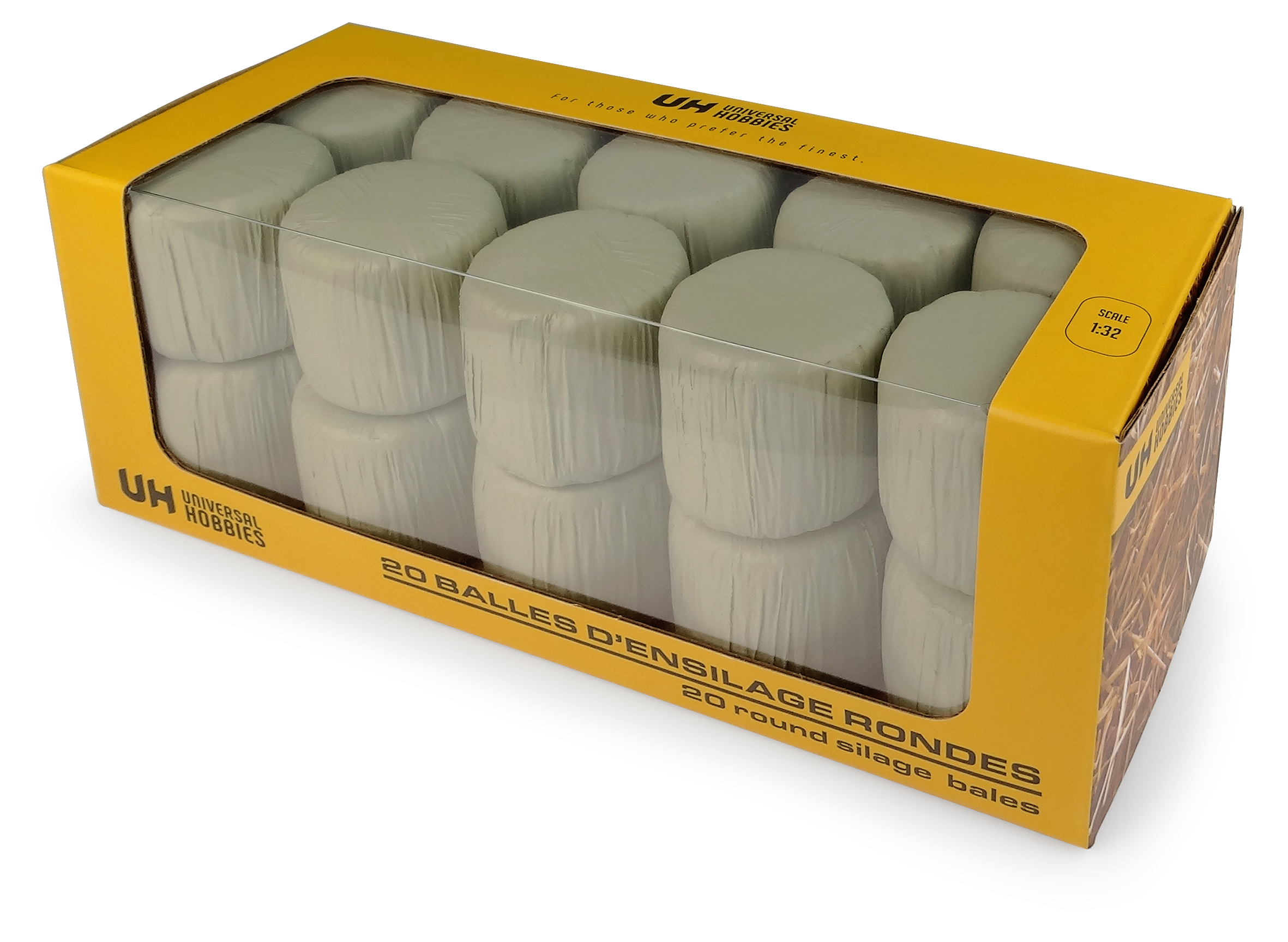 20 Silage Rundballen grün Modell von Universal Hobbies 1:32