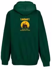 Kapuzenjacke „Landwirt - Nur ein Held geht auf’s Feld“ (grün) eilbote-onlineshop - Agrarfox