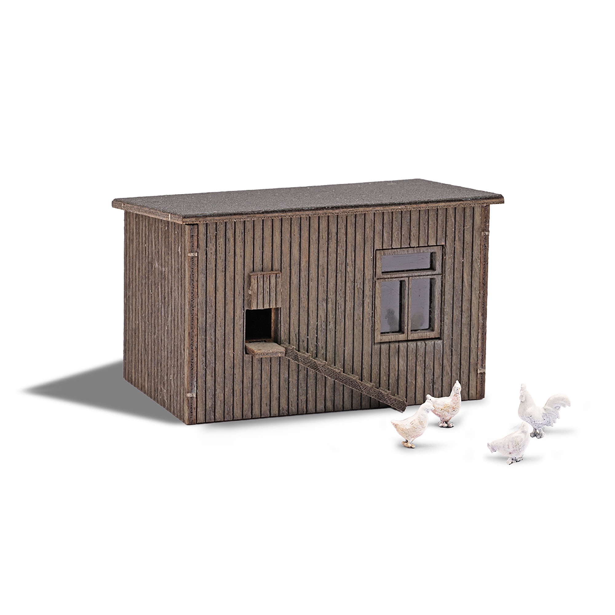 Hühnerstall mit Hühnern Modell von  1:87