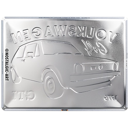 VW Golf GTI 1976 Blechschild 40 x 30 cm Modell von Nostalgic-Art 