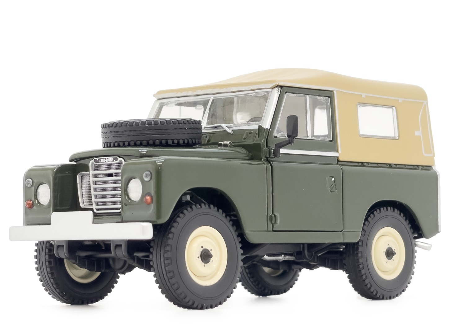 Model Land Rover Build Land Rover Serie III 88 Softtop bronzegrün Modell von MarGe Models 1:32 ...