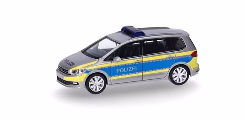 VW Touran „Polizei Hamburg“ Modell von herpa 1:87 eilbote-onlineshop - Agrarfox