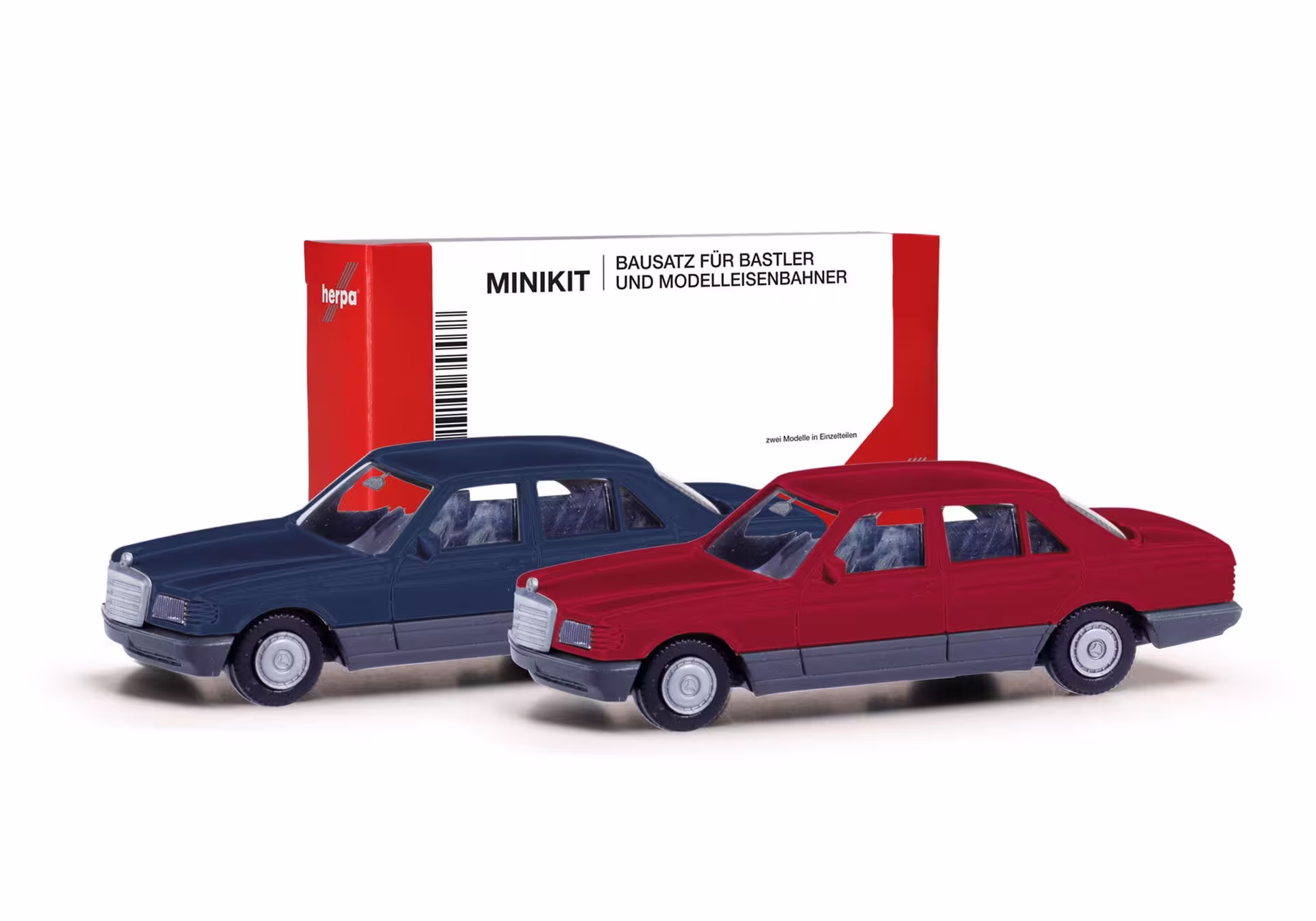 MiniKit Mercedes-Benz S-Klasse (W126) saphirblau und weinrot 2 Stück Modell von herpa 1:87 eilbote-onlineshop - Agrarfox