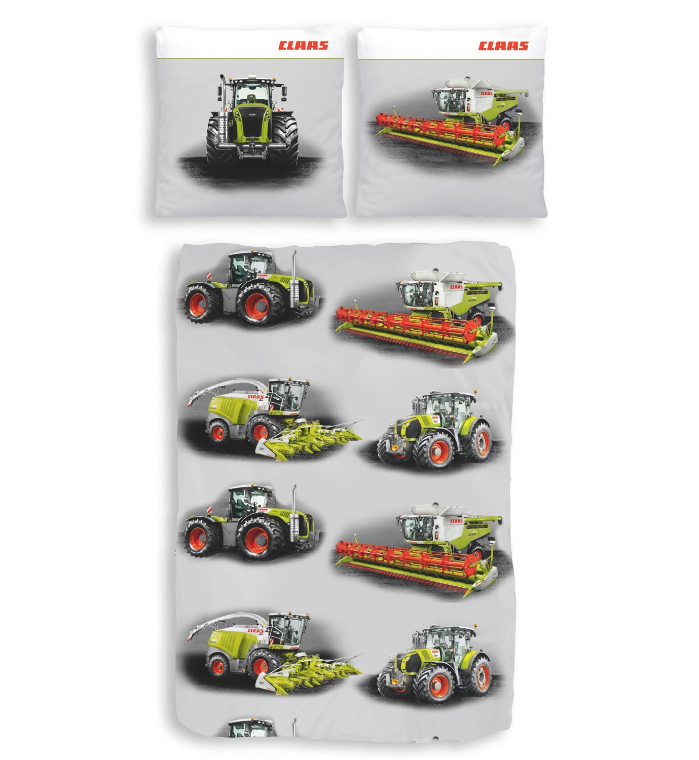 Claas Lexion, Jaguar Xerion und Arion Bettwäsche (Biber) 2tlg. 135/200 cm