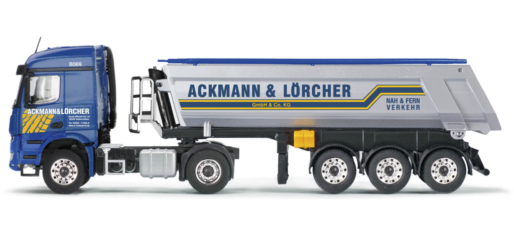 Rundmulden Sattelkipper auf Mercedes-Benz Arocs StreamSpace Modell