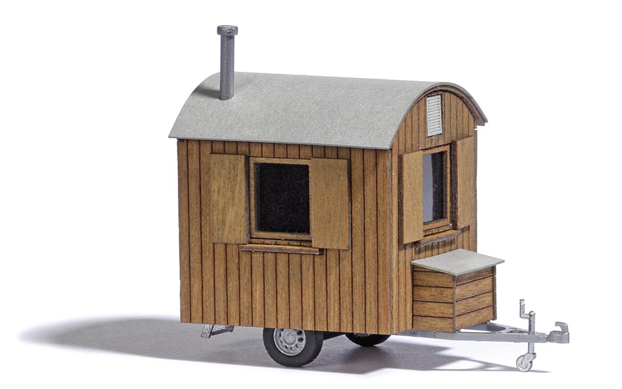 Forstwagen braun als Anh&auml;nger (Bausatz) Modell von Busch 1:87