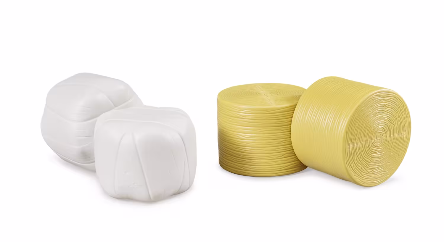 Rundballen (2x weiß + 2x ocker) eilbote-onlineshop - Agrarfox