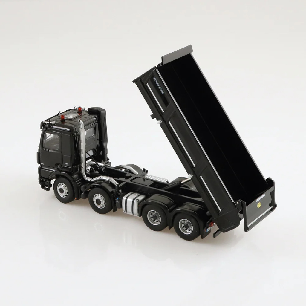 Mercedes Benz Arocs 8x4 Meiller Kipper schwarz Modell von NZG 1:50