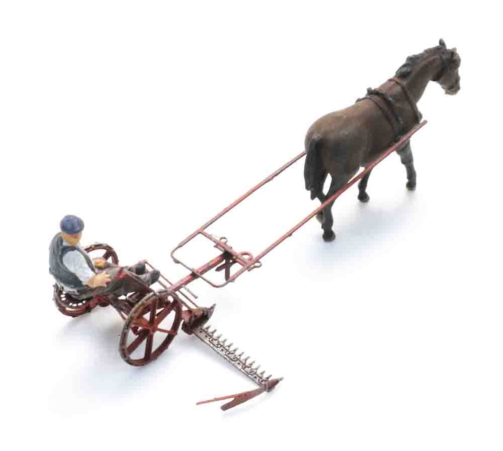 Mähbalken mit Pferd und Figur Modell von Artitec 1:87