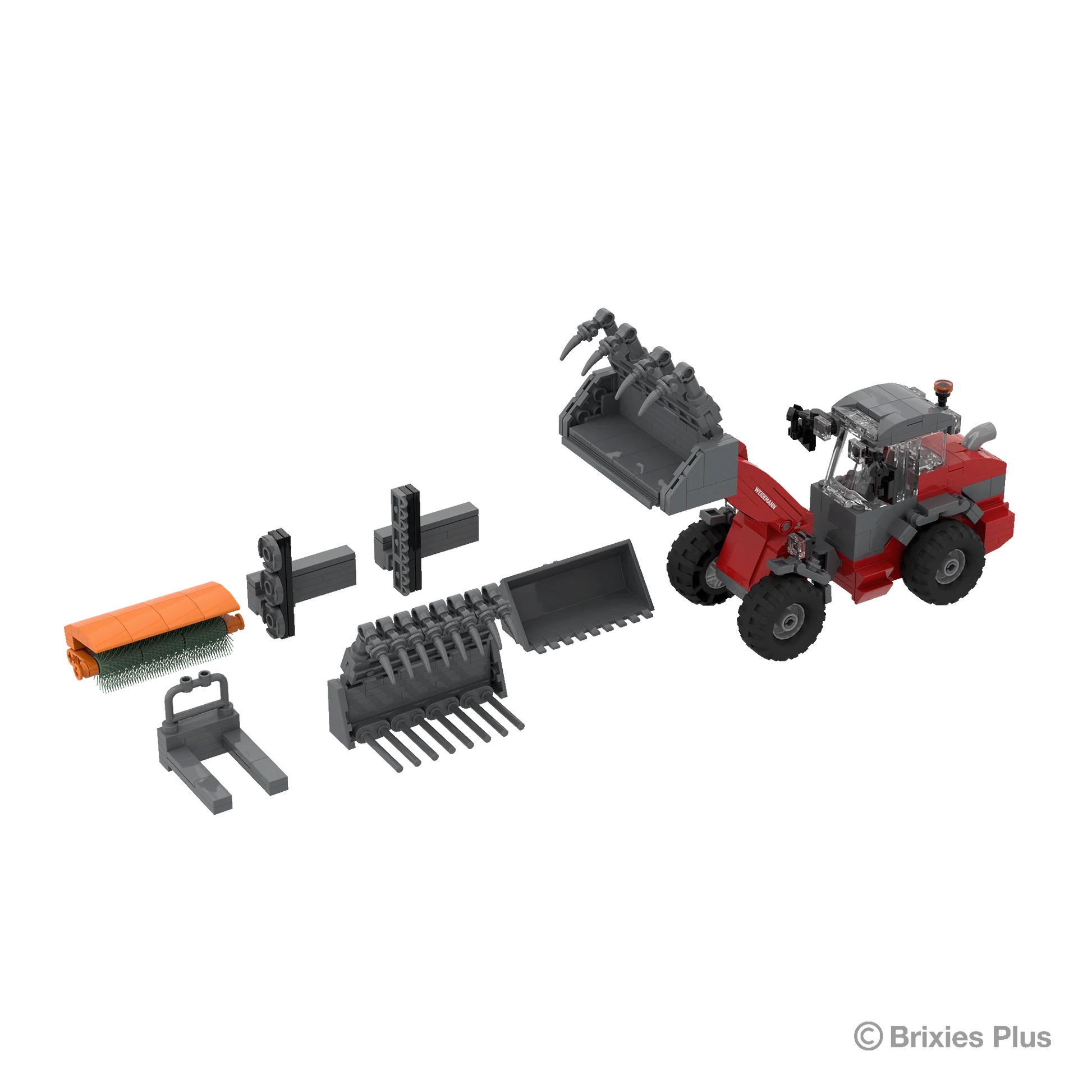 BRIXIES Plus Weidemann 3060 mit Zubehör Modell von Brixies Plus 1:32