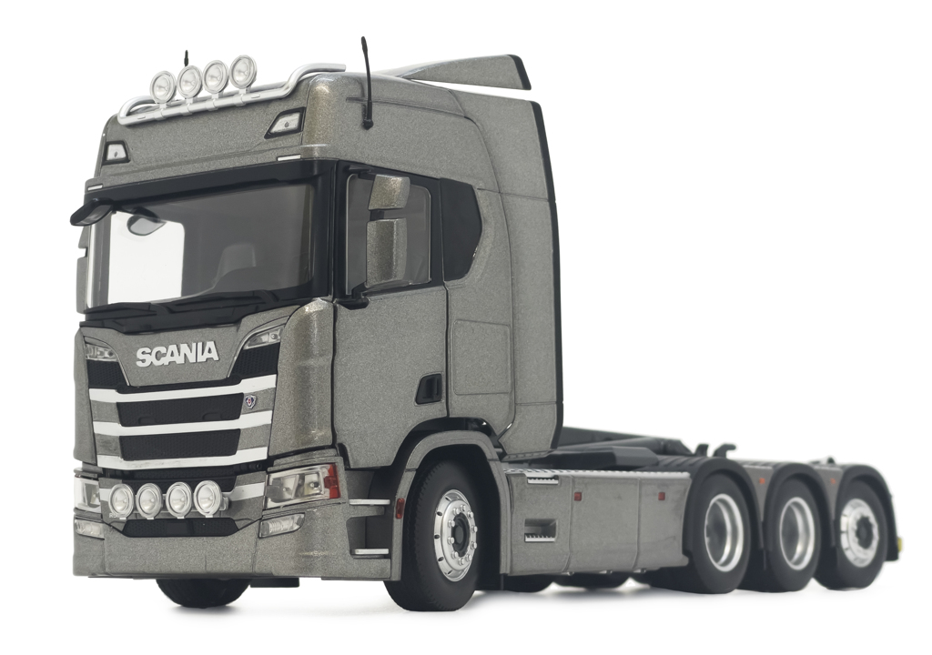 Scania R500 Serie Abrollkipper mit Hakenlift dunkelgrau Modell von MarGe Models 1:32