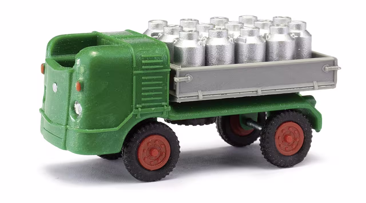 Multicar M21 mit Milchkannen grün Modell von Mehlhose 1:87 eilbote-onlineshop - Agrarfox
