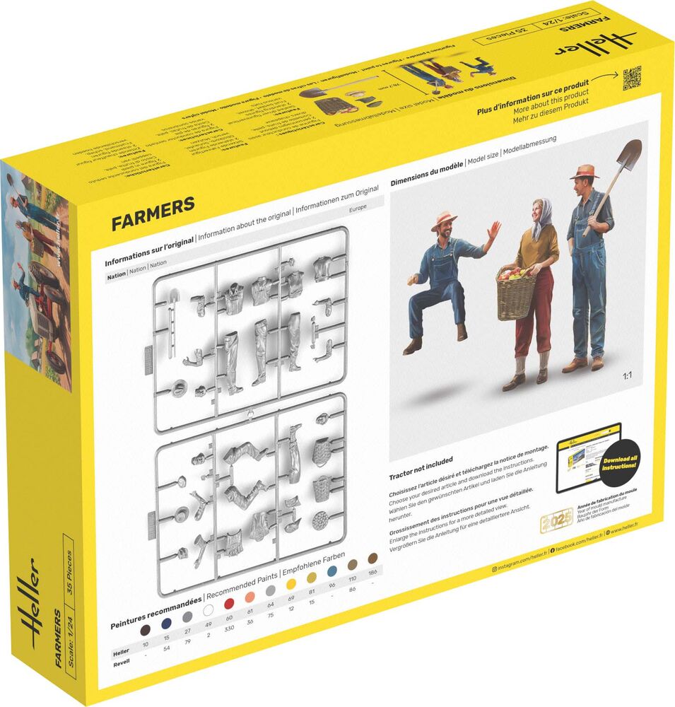 Heller Farmers Figurenbausatz Modell von Heller 1:24