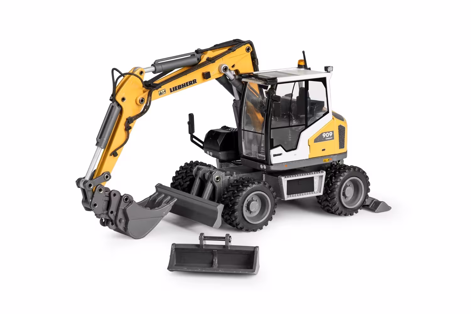 Liebherr A 909 Compact mit Schwenk- und Leichtgutschaufel Modell von Conrad 1:50 eilbote-onlineshop - Agrarfox