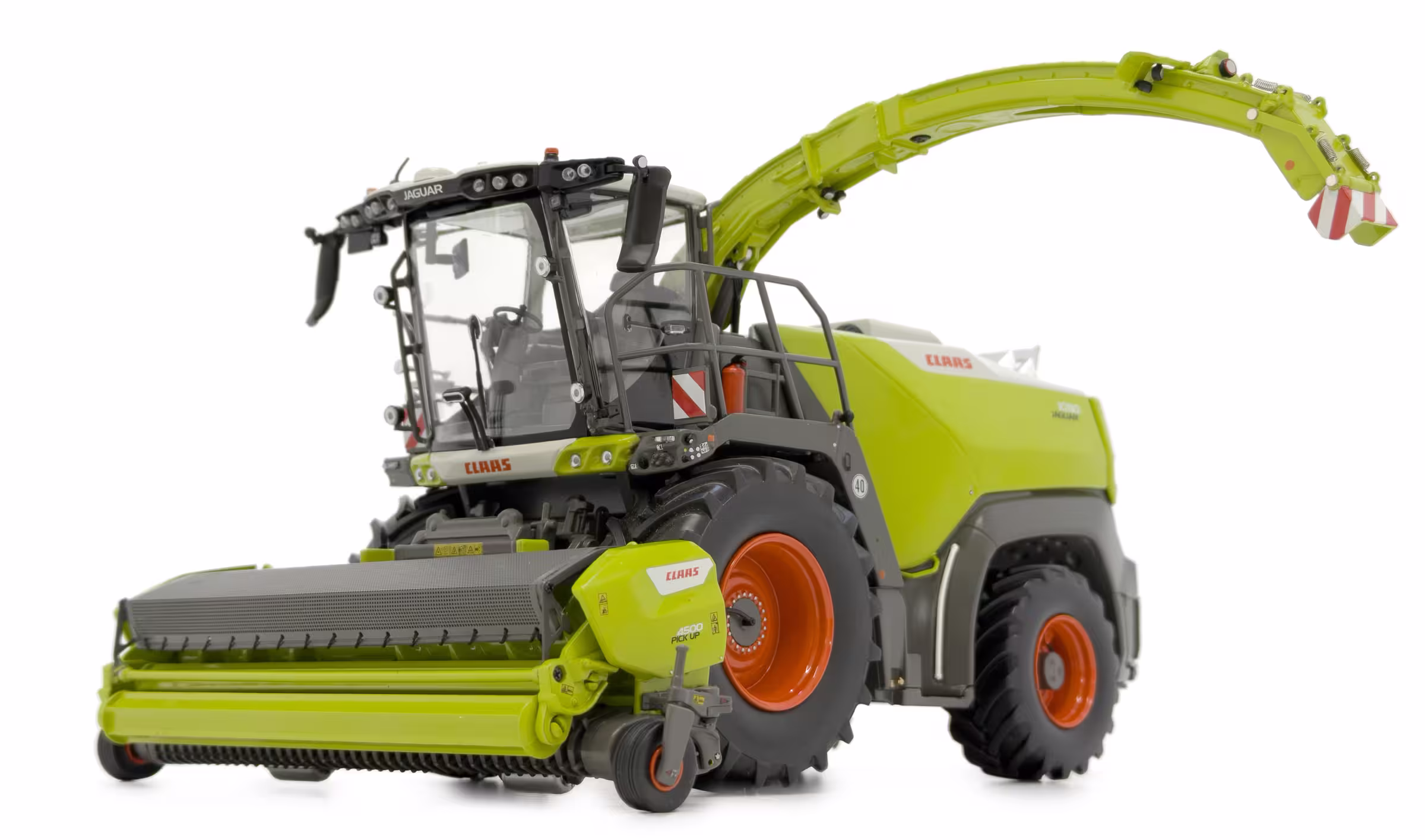 MA76226-1 Artikelname: Claas Jaguar 1080 mit Pick Up 4500 Originalhersteller: Claas Modelltyp: Jaguar 1080 von MarGe Models im Maßstab: 1:32 Hersteller-Nr: 2507