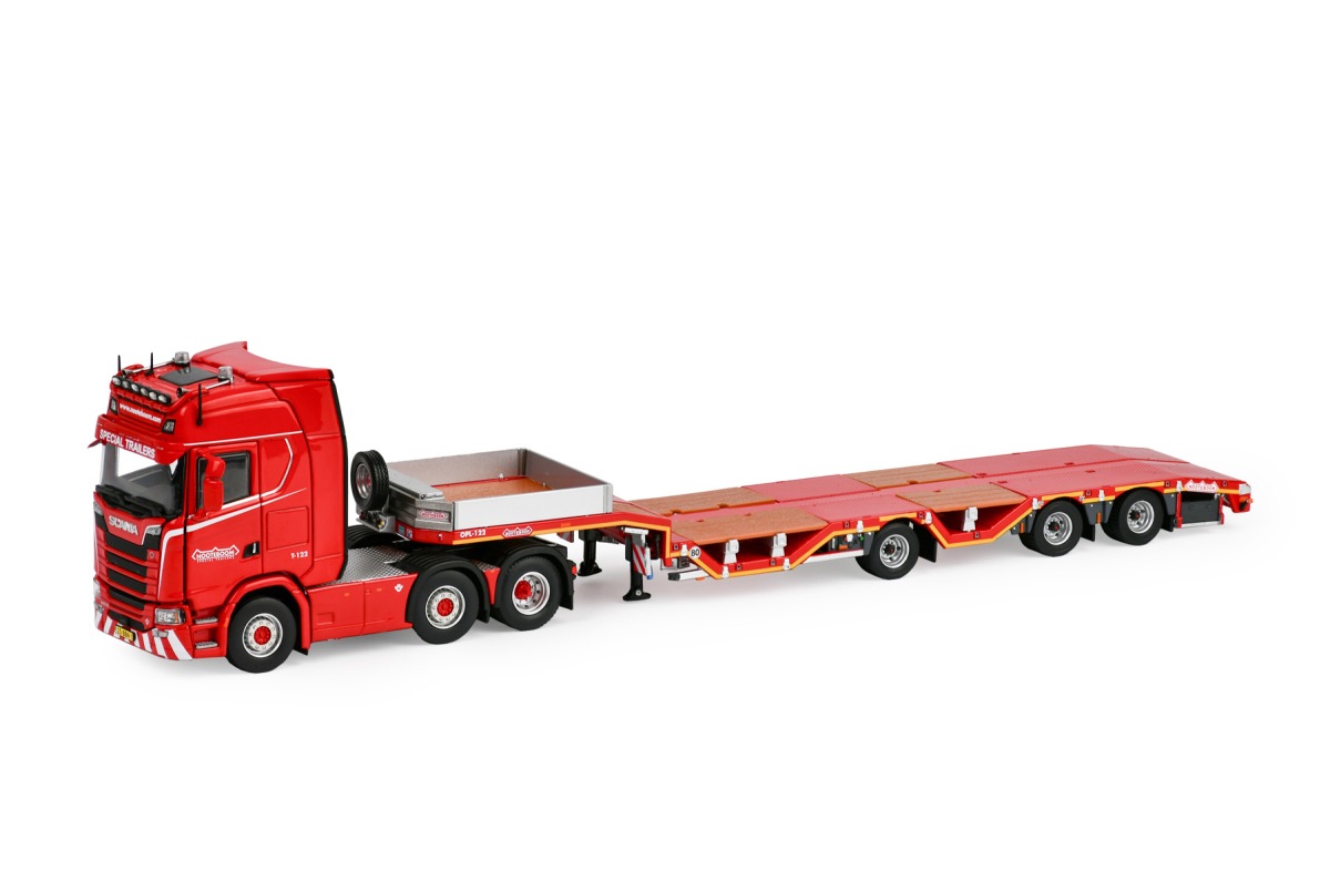 Scania S-Serie mit Nooteboom Redline Dreiachs-Tieflader Modell von