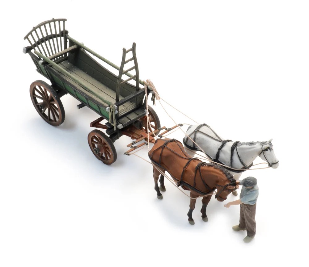 Nordeuropäischer Heuwagen + Figur Modell von Artitec 1:87