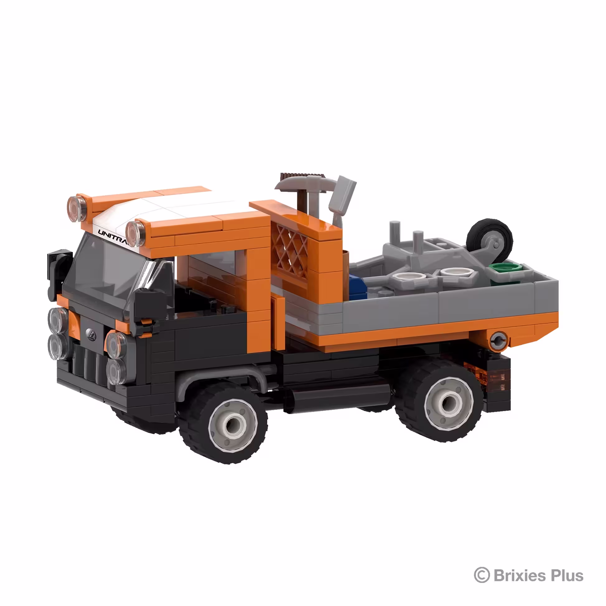 MA76673-1 Artikelname: BRIXIES Plus Linder Uni Trac Kommunal orange Originalhersteller: Lindner von Brixies Plus im Maßstab: 1:32 Hersteller-Nr: 222.807