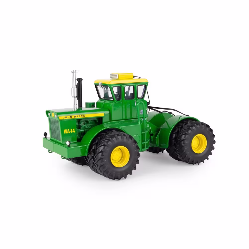 MA76909-1 Artikelname: John Deere WA-14 4WD mit Zwillingsbereifung Originalhersteller: John Deere Modelltyp: WA-14 von Ertl im Maßstab: 1:32 Hersteller-Nr: 85051