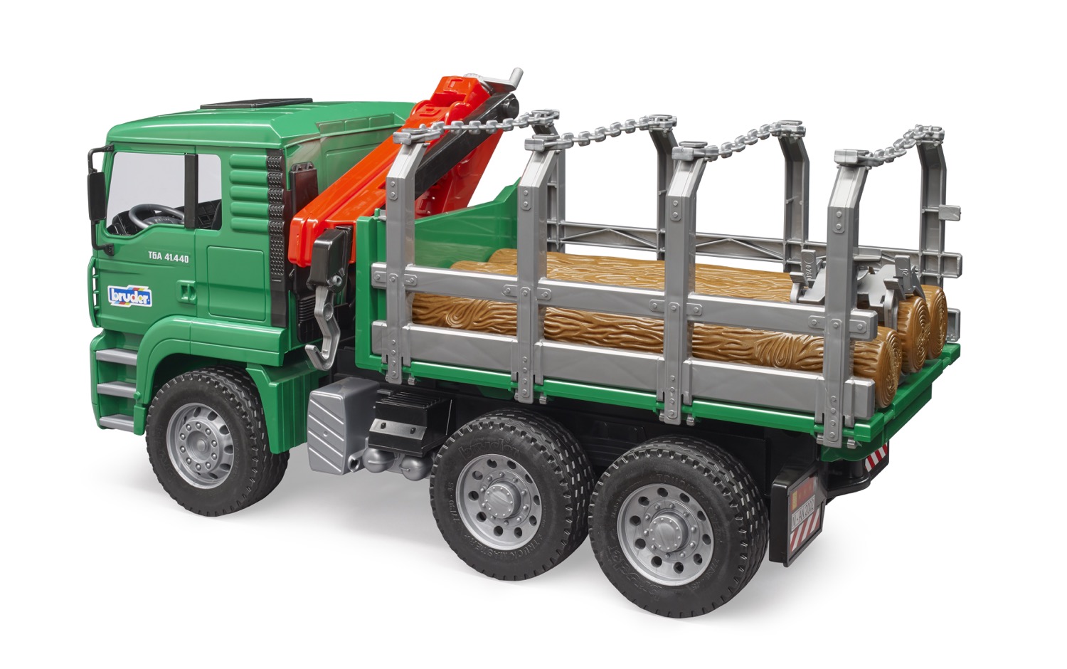 MAN Holztransport-LKW mit Ladekran und 3 Baumstämmen
