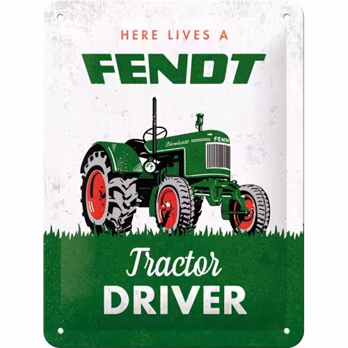 SA76475-1 Artikelname: Blechschild Fendt - Tractor Driver Originalhersteller: Fendt von Nostalgic-Art Hersteller-Nr: 26318