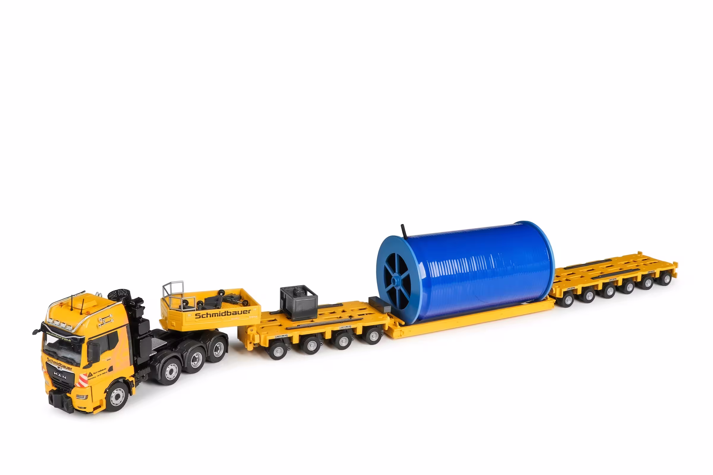 MA76306-1 Artikelname: Goldhofer Kabeltrommeltransporter Originalhersteller: Goldhofer von Conrad im Maßstab: 1:50 Hersteller-Nr: 80262-01