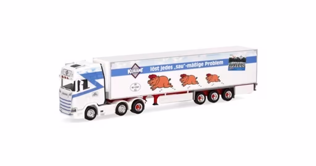 Scania CS 20 HD Kühlkoffer-Sattelzug „Kurant Fleisch“ Modell von herpa 1:87 eilbote-onlineshop - Agrarfox