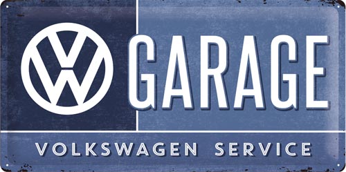 Blechschild „VW Garage - Volkswagen Service“ 25 x 50 cm