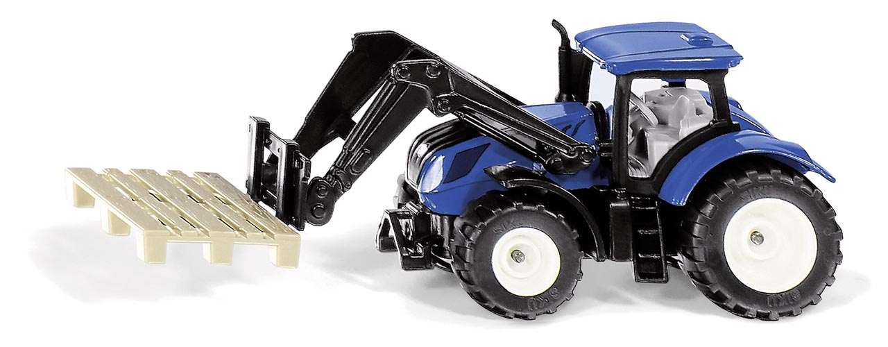 New Holland mit Palettengabel und Palette Modell von Siku 