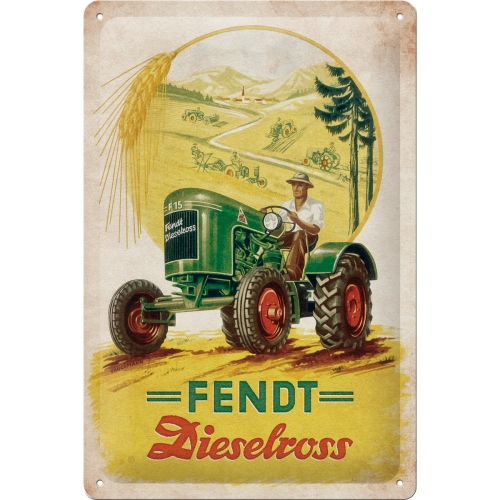 Blechschild Fendt Dieselross 20 x 30 cm