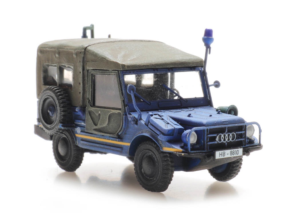 DKW Munga F91/8 THW blau Modell von Artitec 1:87