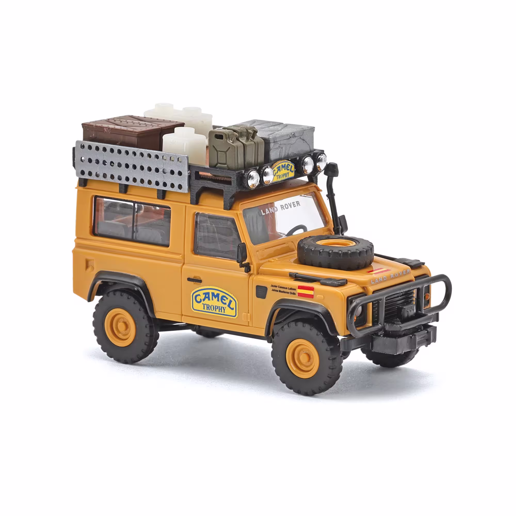 MA76387-1 Artikelname: Land Rover Defender 90, Camel Trophy 1985 Borneo, Team Spanien Originalhersteller: Land Rover Modelltyp: Defender 90 von Busch im Maßstab: 1:87 Hersteller-Nr: 54315