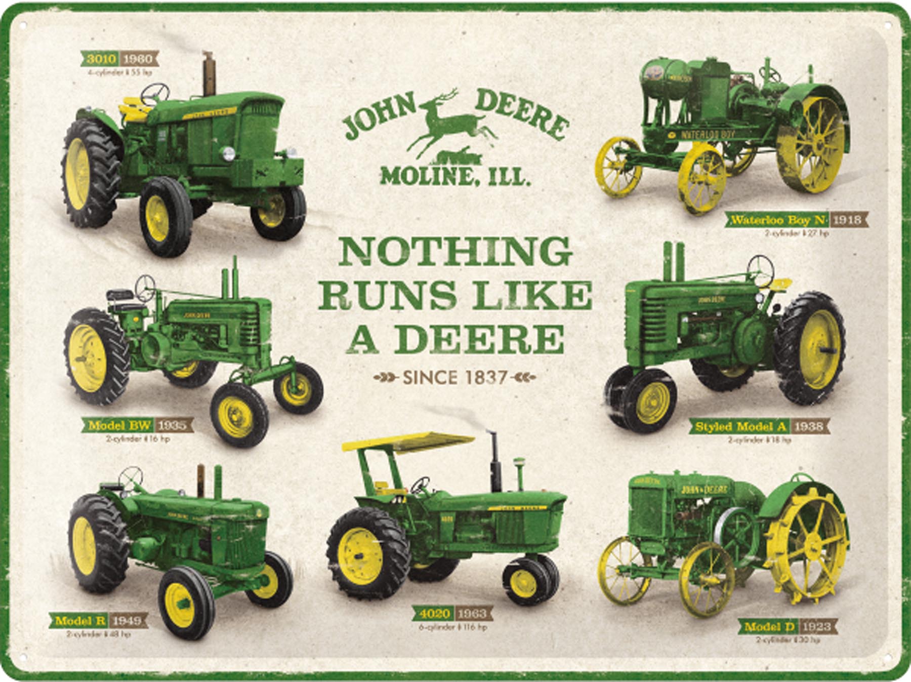 Blechschild John Deere - Nothing runs like a deere