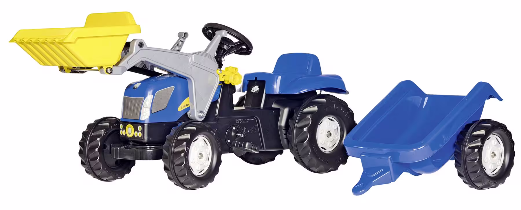 RollyKid New Holland TVT 190 Trettraktor mit Frontlader und Anhänger eilbote-onlineshop - Agrarfox