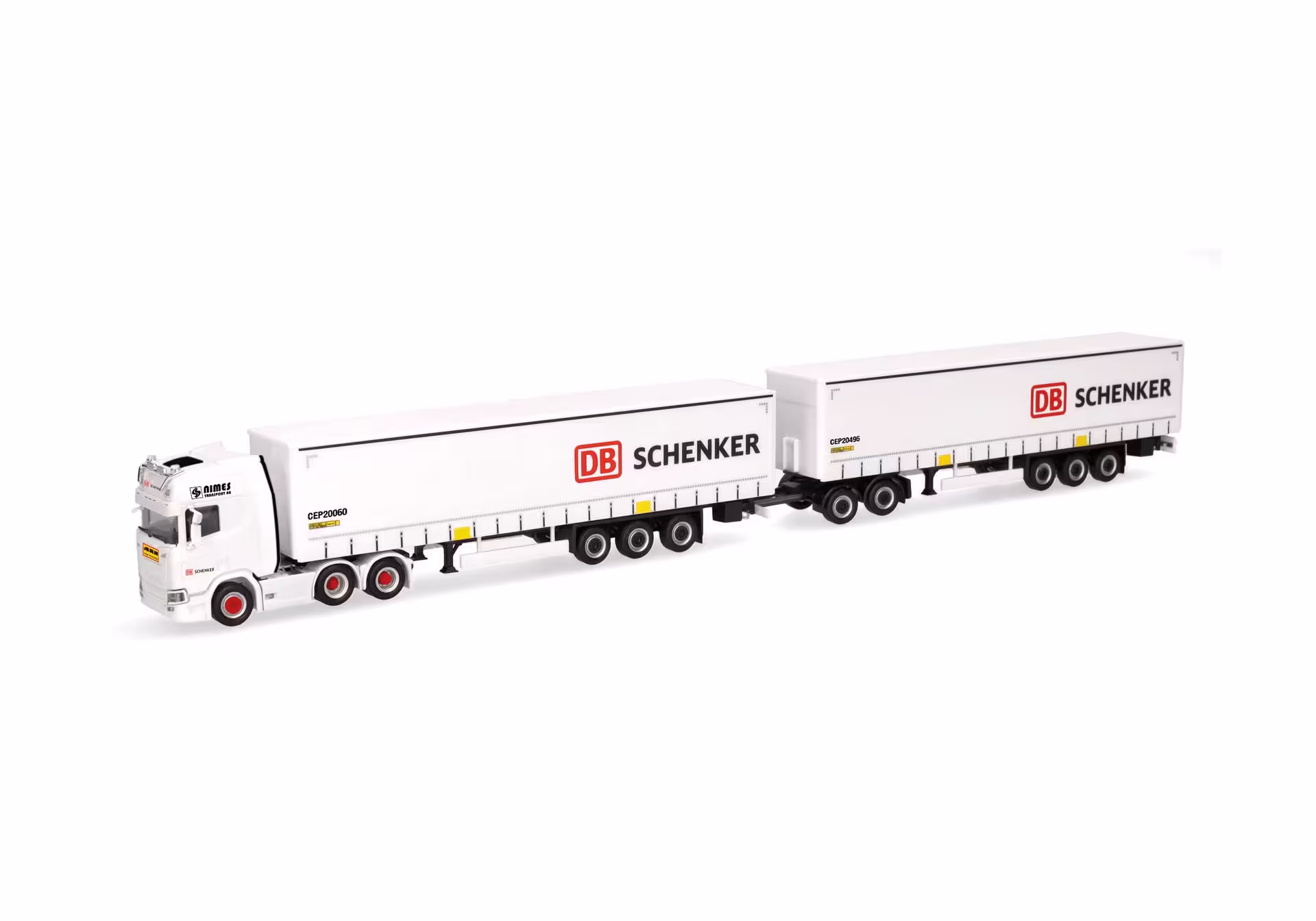 Scania CR 20 HD Kühlkoffer-Sattelzug mit zweitem Auflieger Lang-LKW DB Schenker Schweden Modell von herpa 1:87 eilbote-onlineshop - Agrarfox