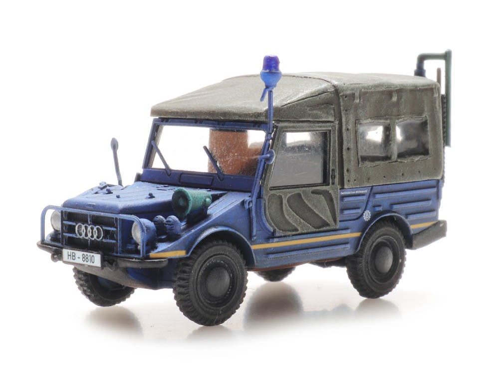 DKW Munga F91/8 THW blau Modell von Artitec 1:87