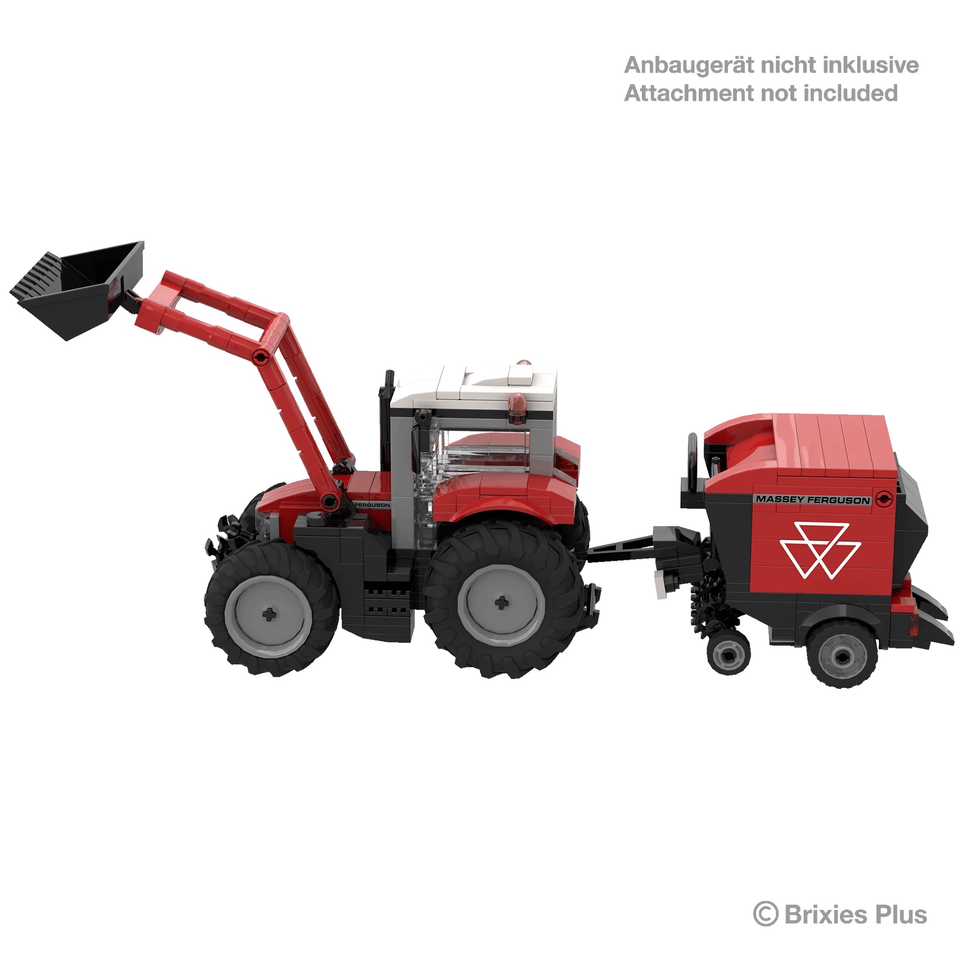 BRIXIES Plus Massey Ferguson 5S mit Frontlader Modell von Brixies Plus 1:32