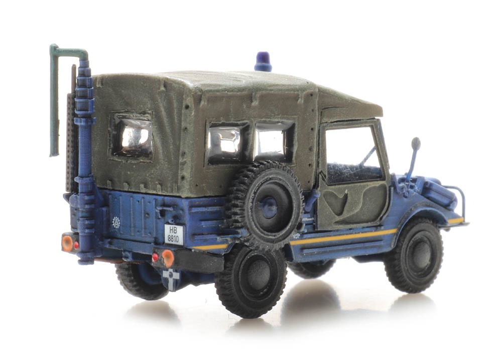 DKW Munga F91/8 THW blau Modell von Artitec 1:87
