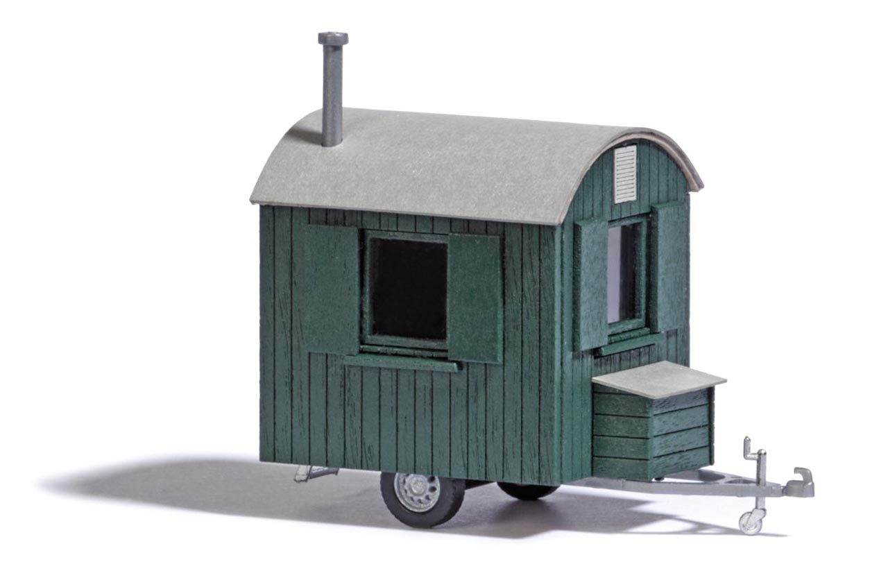 Forstwagen gr&uuml;n als Anh&auml;nger (Bausatz) Modell von Busch 1:87