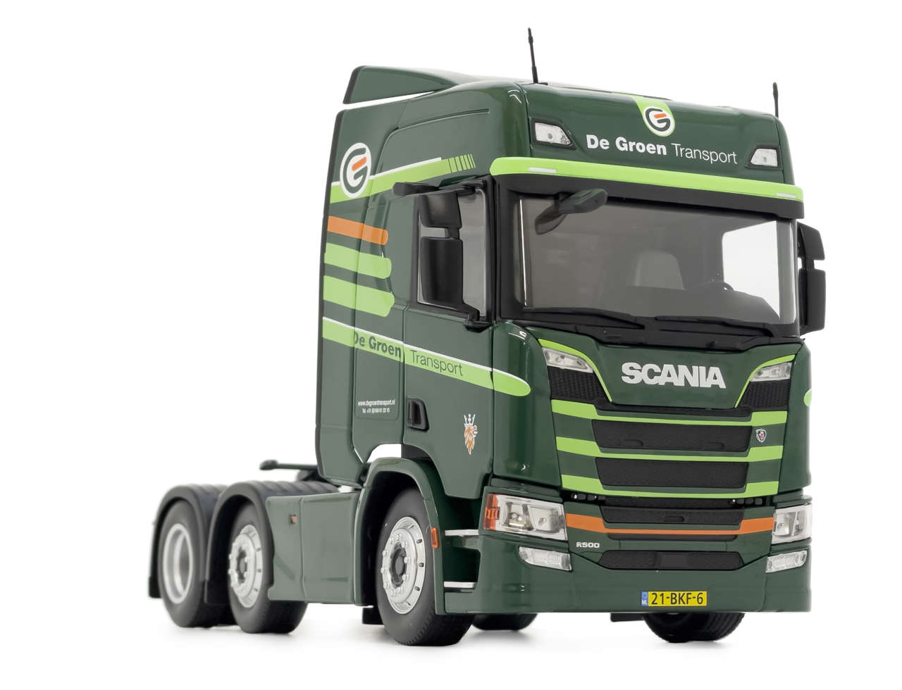 Scania R500 6x2 De Groen Transport dunkelgrün Modell von MarGe Models 1:32