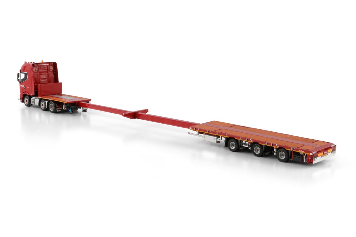 Nooteboom Red Line DAF XG+ MY25 6x2 Flachbett mega Anhänger Modell von Wsi Models 1:50