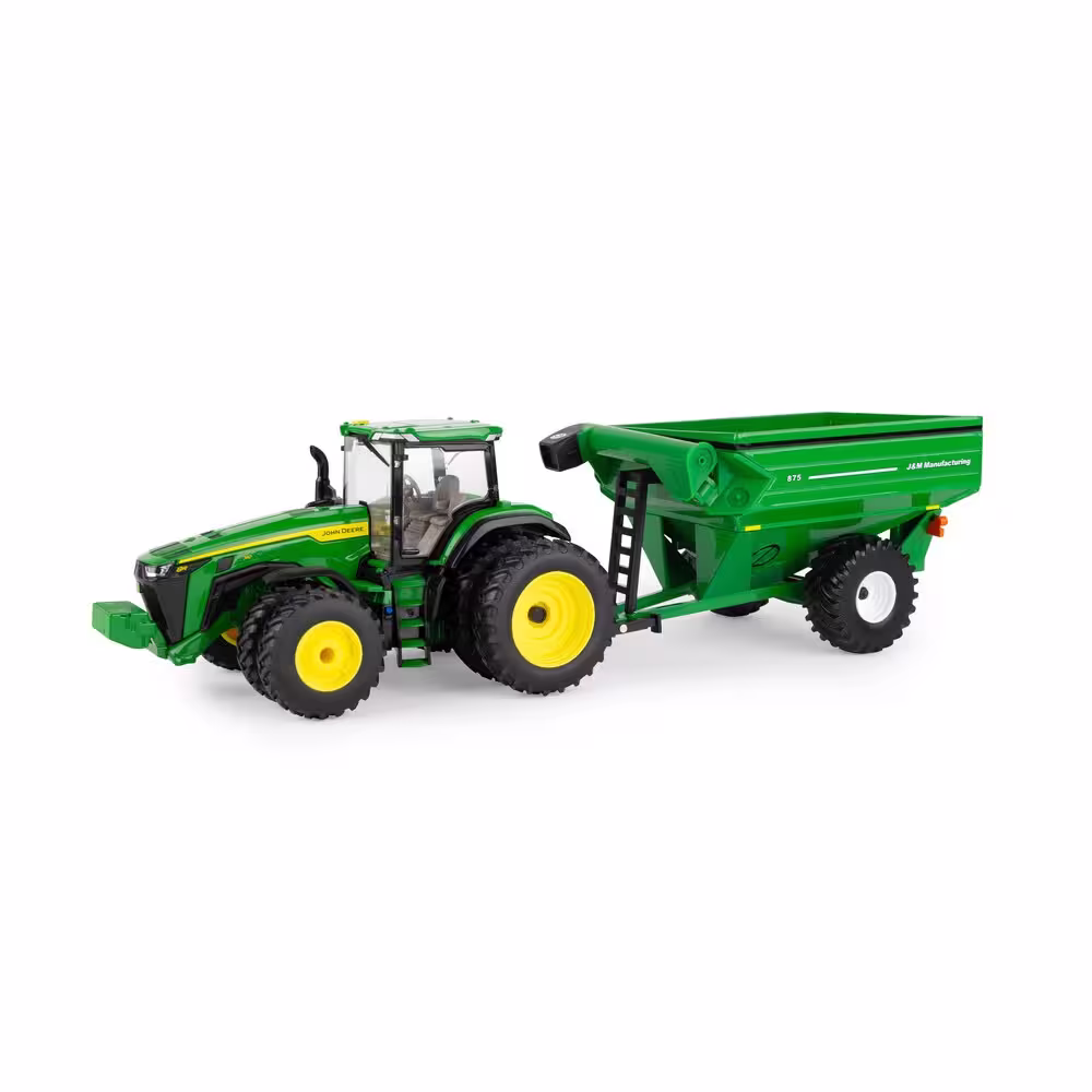 MA76762-1 Artikelname: John Deere 8R 340 Tractor mit J&M 875 Kornkipper Originalhersteller: John Deere von Ertl im Maßstab: 1:32 Hersteller-Nr: 85055